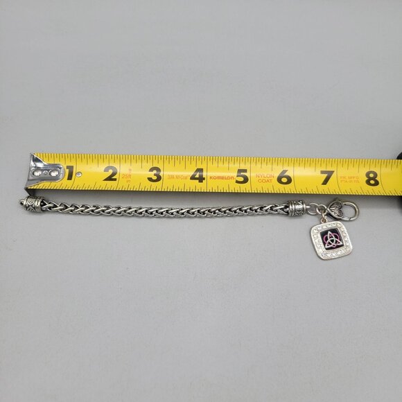 Celtic Knot Sisters Symbol Charm on Rope Chain Bracelet with Rhinestones - Picture 4 of 4